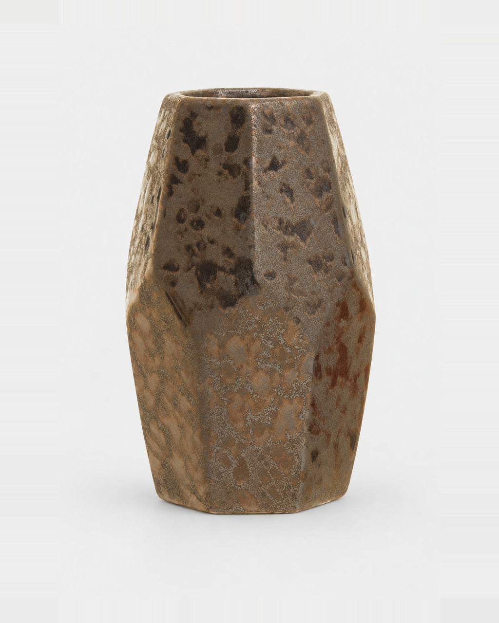 Salvo — Faceted Ceramic Accent Vase — view 3 on a light grey studio background