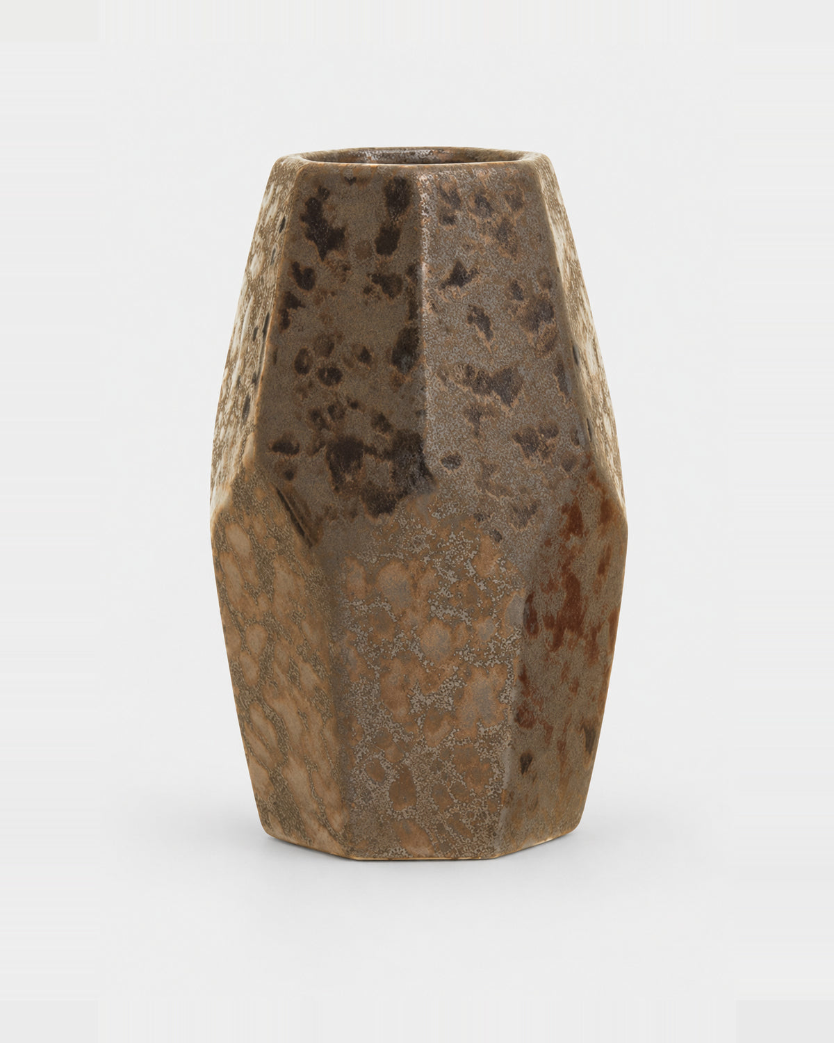 Salvo — Faceted Ceramic Accent Vase — view 3 on a light grey studio background