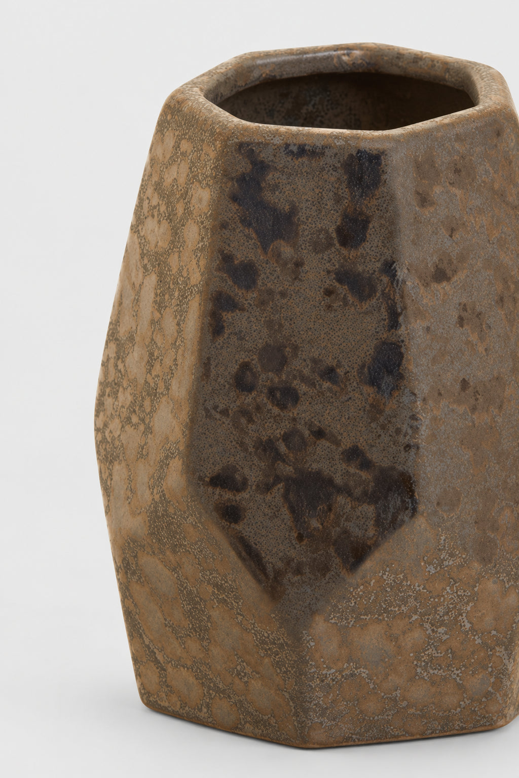 Salvo — Faceted Ceramic Accent Vase — view 4 on a light grey studio background