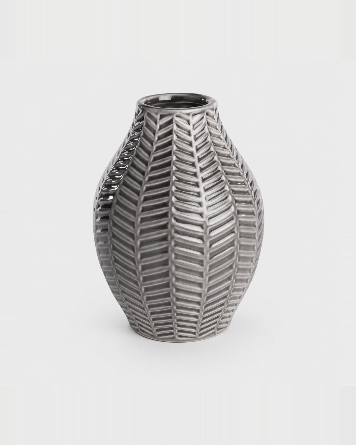 Folia — Grey Ceramic Vase Duo — view 4 on a light grey studio background