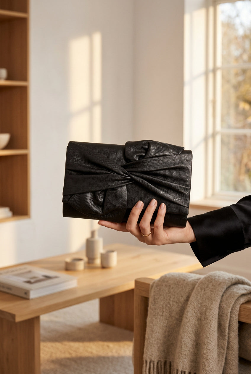 The Noire Bow Evening Clutch