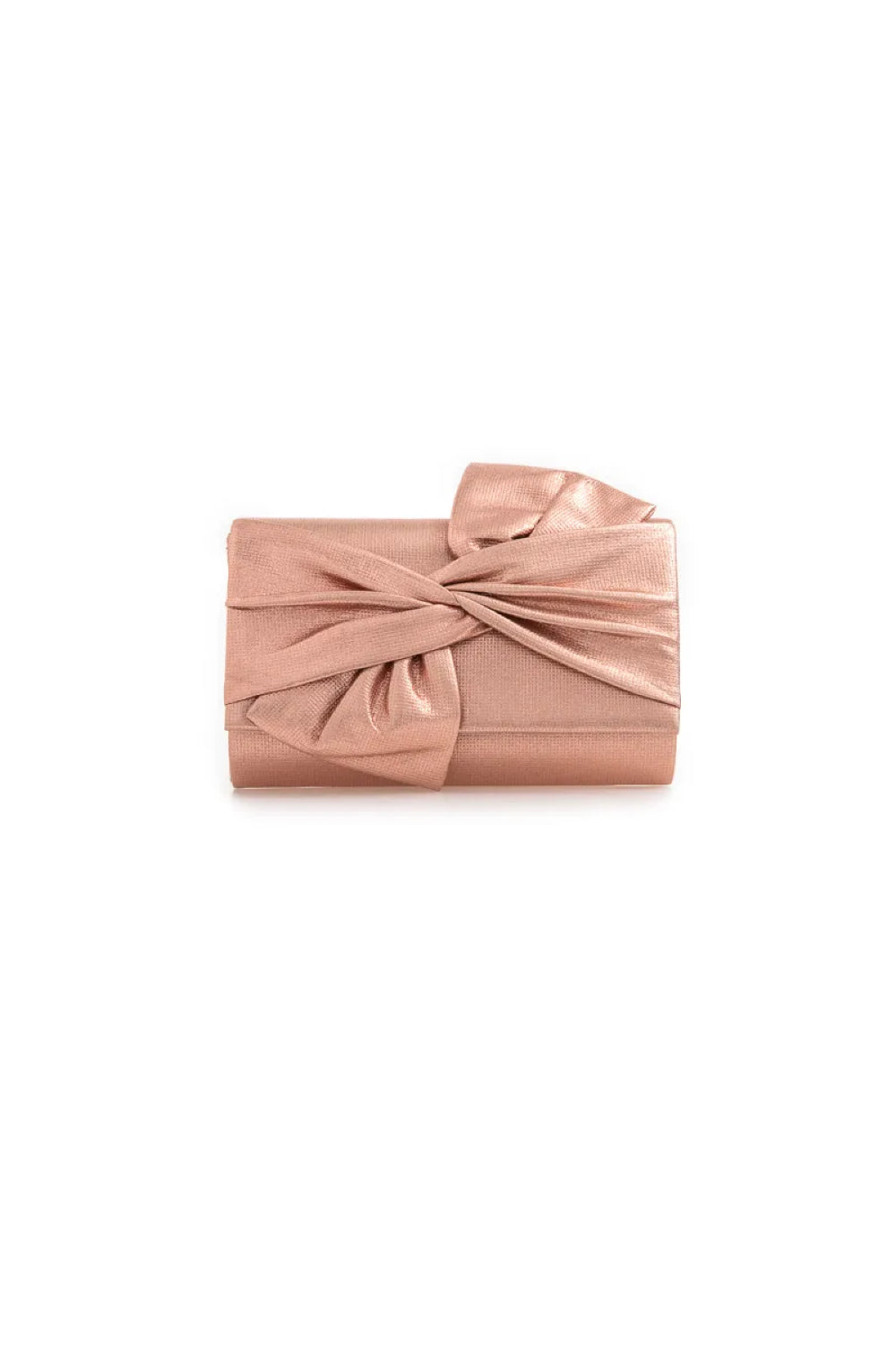 The Celeste Champagne Bow Clutch