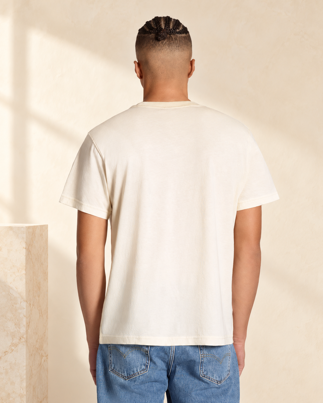 Aria organic cotton oversized T-shirt — natural back