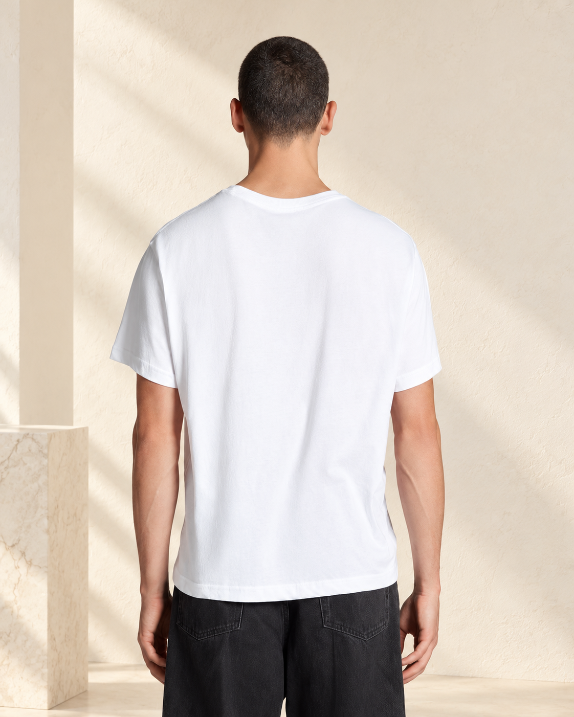 Aria organic cotton oversized T-shirt — white back
