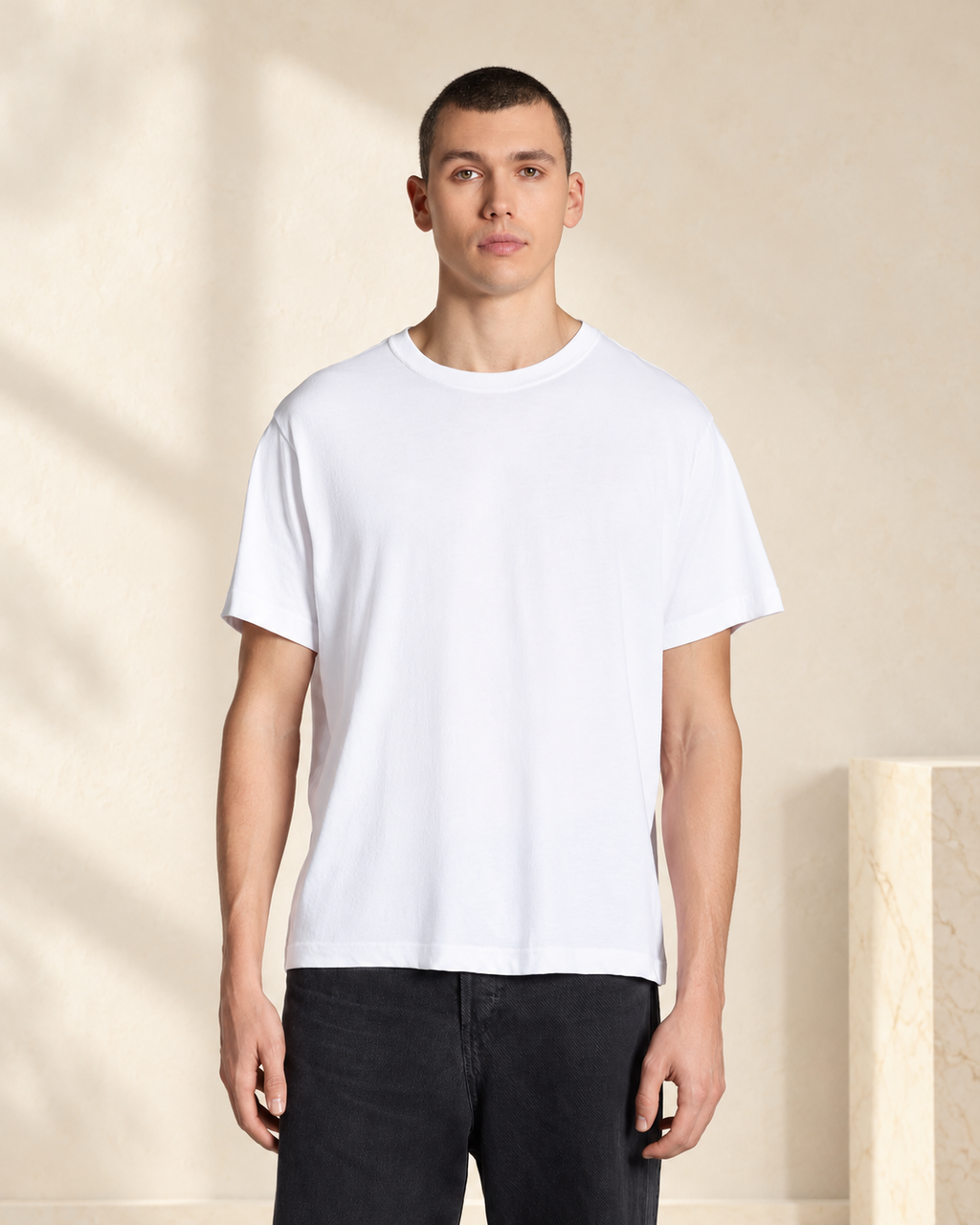Aria organic cotton oversized T-shirt — white front