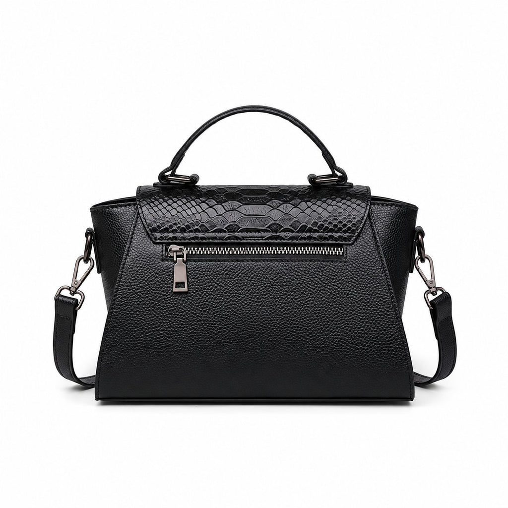 The Onyx Croc-Effect Leather Shoulder Bag