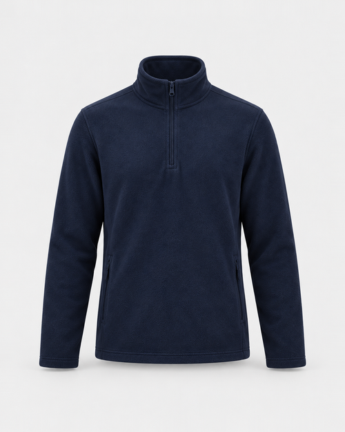 Alden quarter-zip fleece pullover in navy, garment only