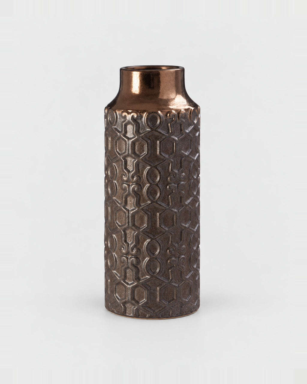 Zircon — Textured Ceramic Accent Vase on a plain light grey studio background