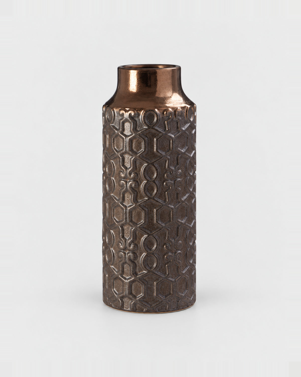 Zircon — Textured Ceramic Accent Vase on a plain light grey studio background