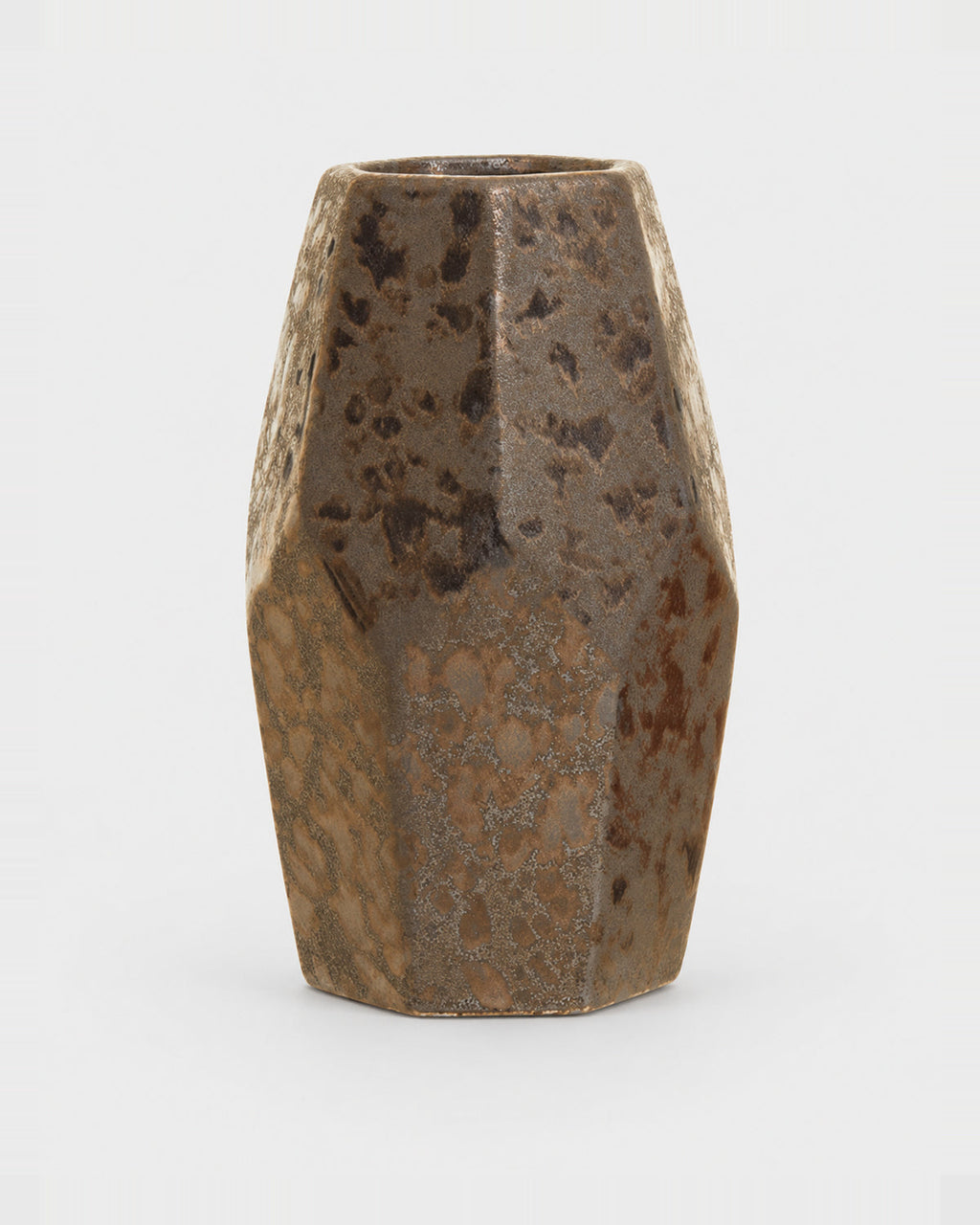 Salvo — Faceted Ceramic Accent Vase on a plain light grey studio background