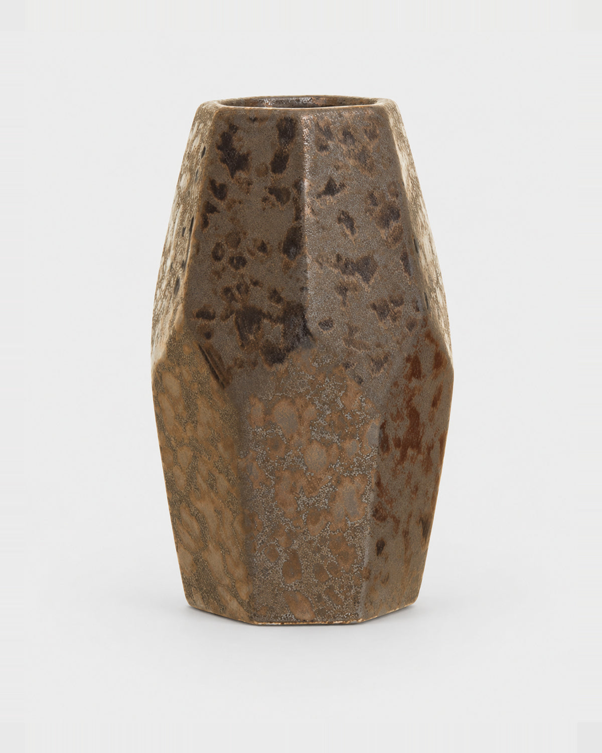 Salvo — Faceted Ceramic Accent Vase on a plain light grey studio background