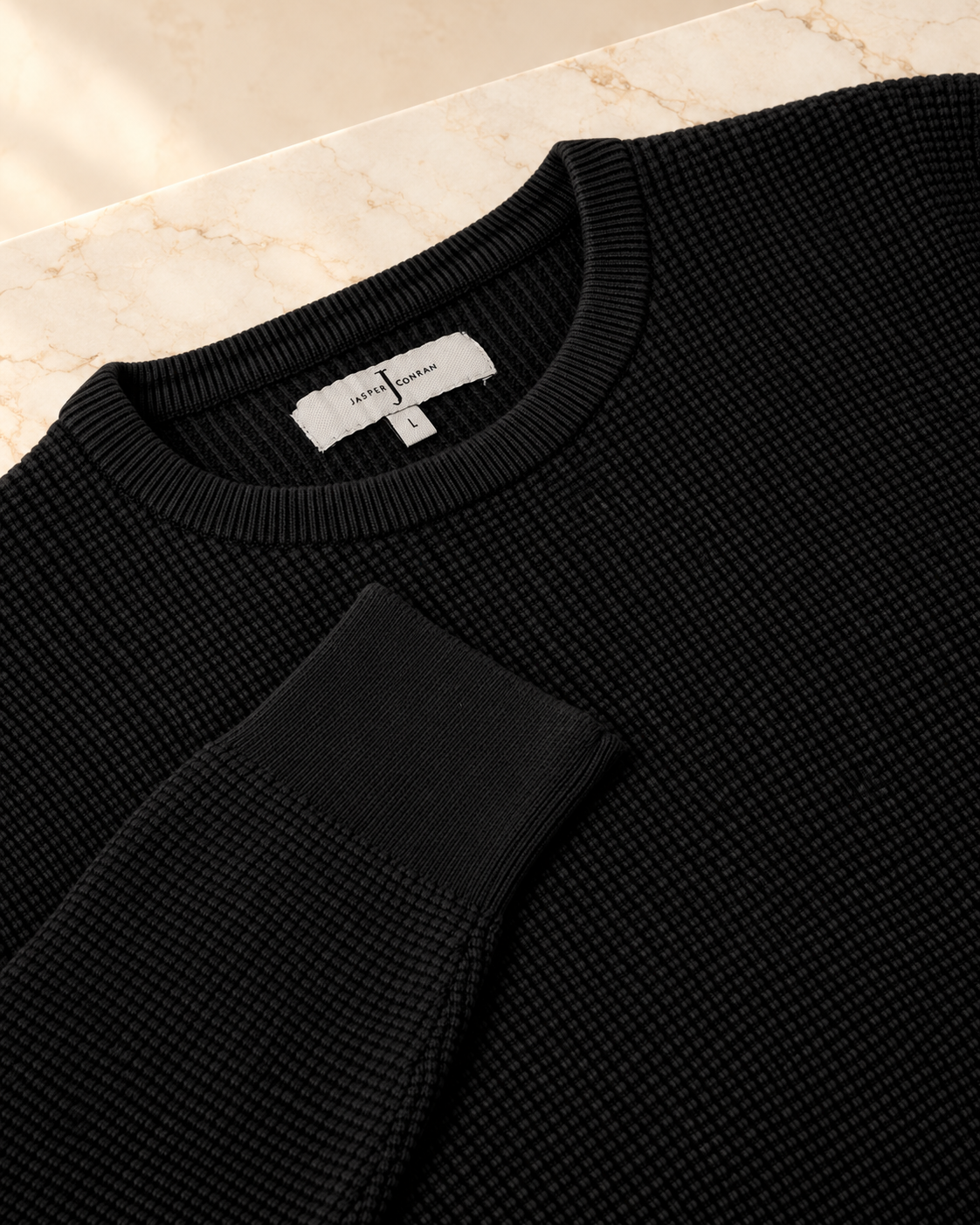 Jasper Conran cotton basketweave jumper — jumper black detail