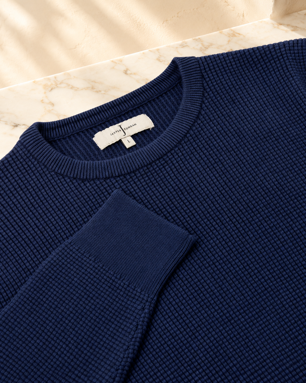 Jasper Conran cotton basketweave jumper — jumper navy detail