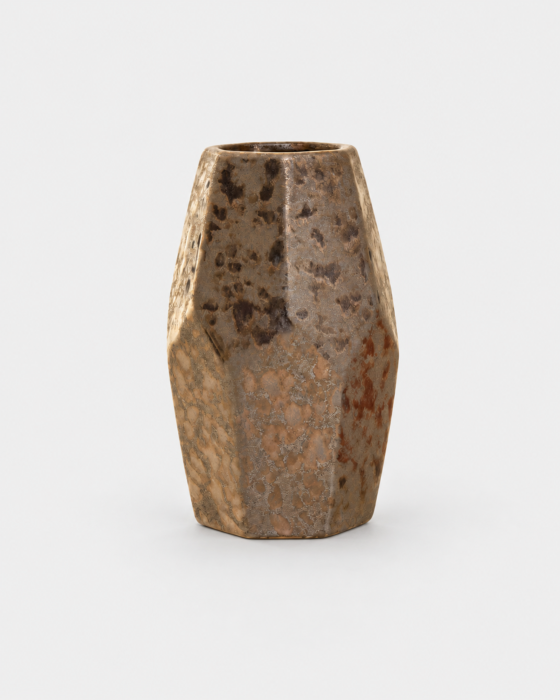 Salvo — Faceted Ceramic Accent Vase — view 2 on a light grey studio background