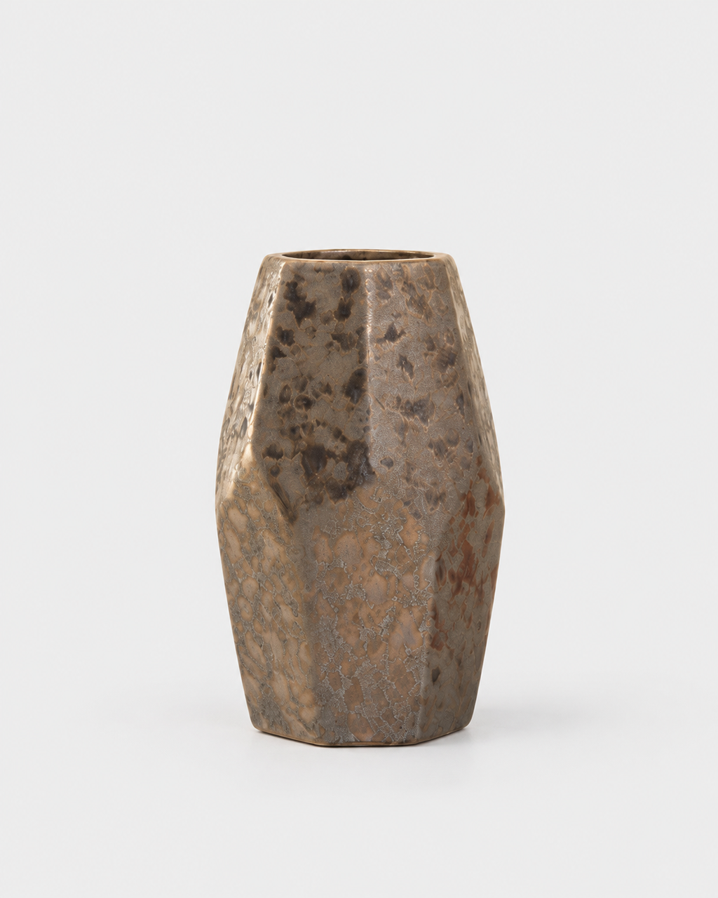 Salvo — Faceted Ceramic Accent Vase — view 1 on a light grey studio background