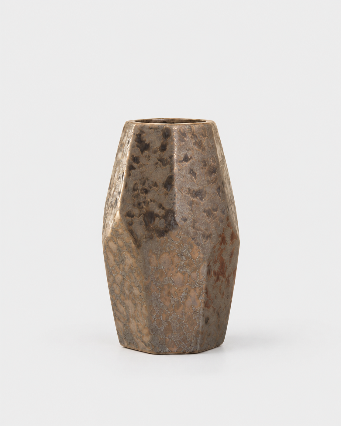 Salvo — Faceted Ceramic Accent Vase — view 1 on a light grey studio background
