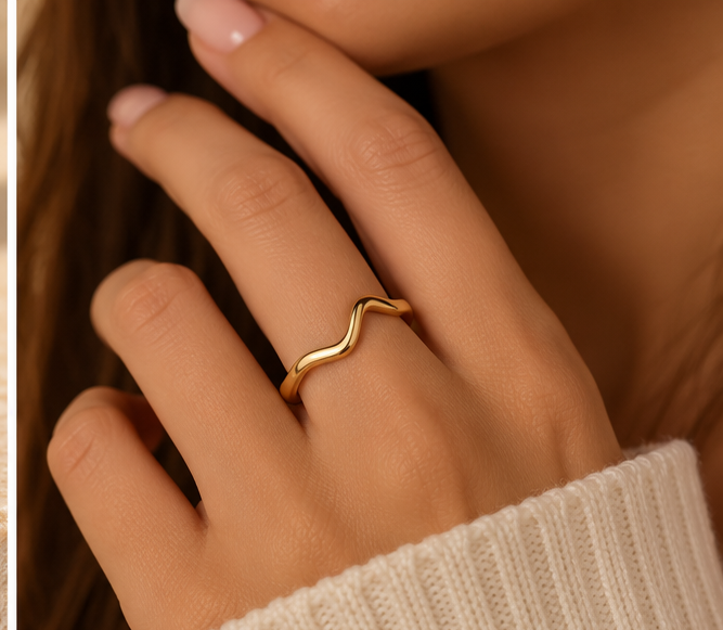 CIMOSA Minimalist Wave Ring – editorial image 2