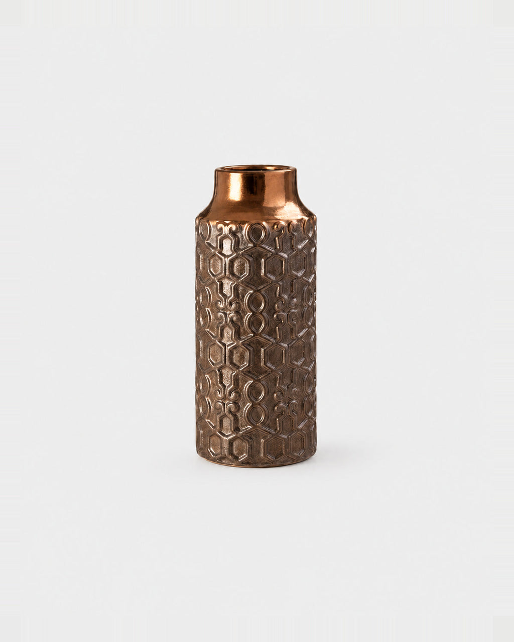 Zircon — Textured Ceramic Accent Vase — view 2 on a light grey studio background