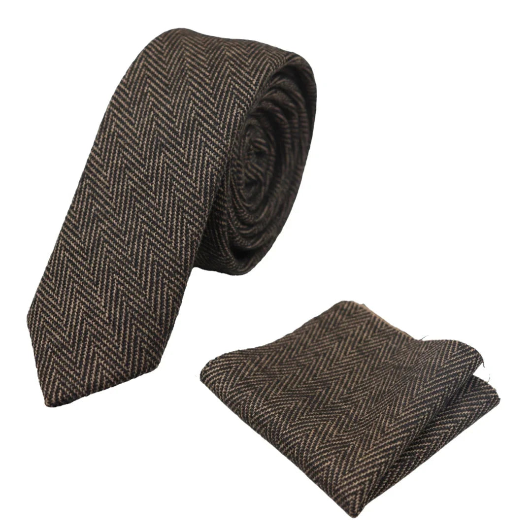 The Ashford Herringbone Tie Set