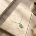 Gemstone oval pendant necklace