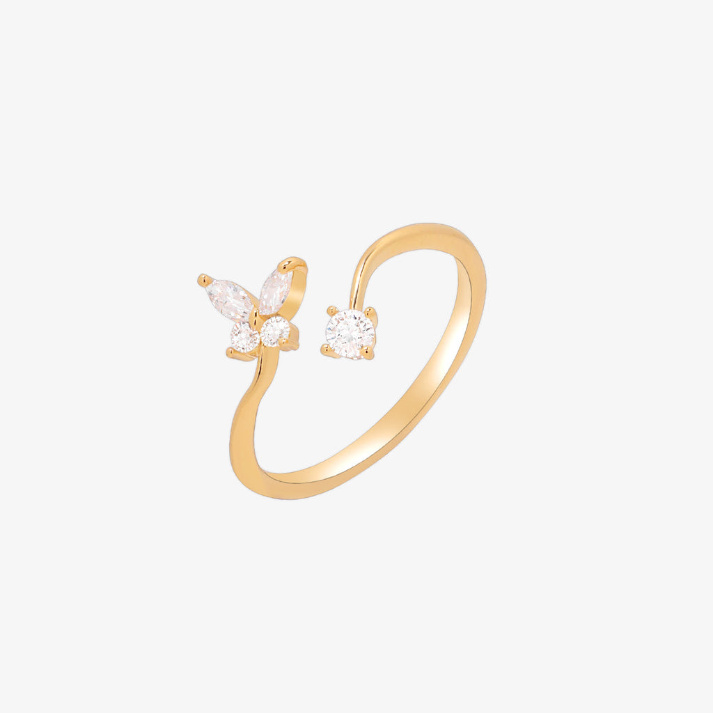 Butterfly Cubic Zirconia Adjustable Ring