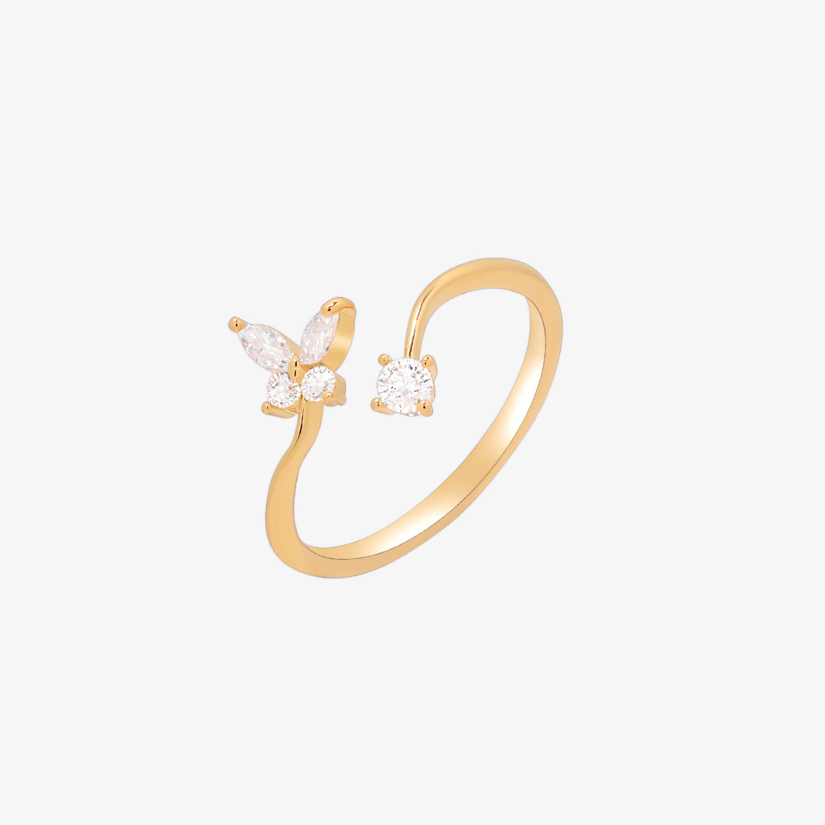 Butterfly Cubic Zirconia Adjustable Ring
