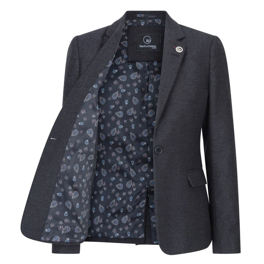 The Noire Herringbone Blazer & Waistcoat