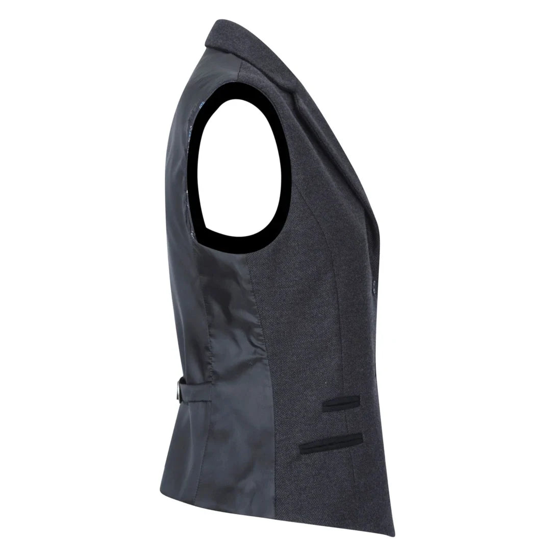 The Noire Herringbone Blazer & Waistcoat